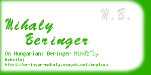 mihaly beringer business card
